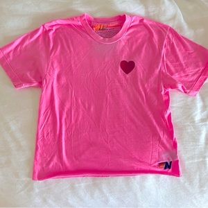 Aviator nation pink heart tshirt